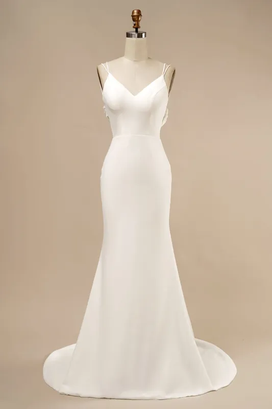Mermaid Boho Wedding Dress with Ruffles sold by Zapaka
