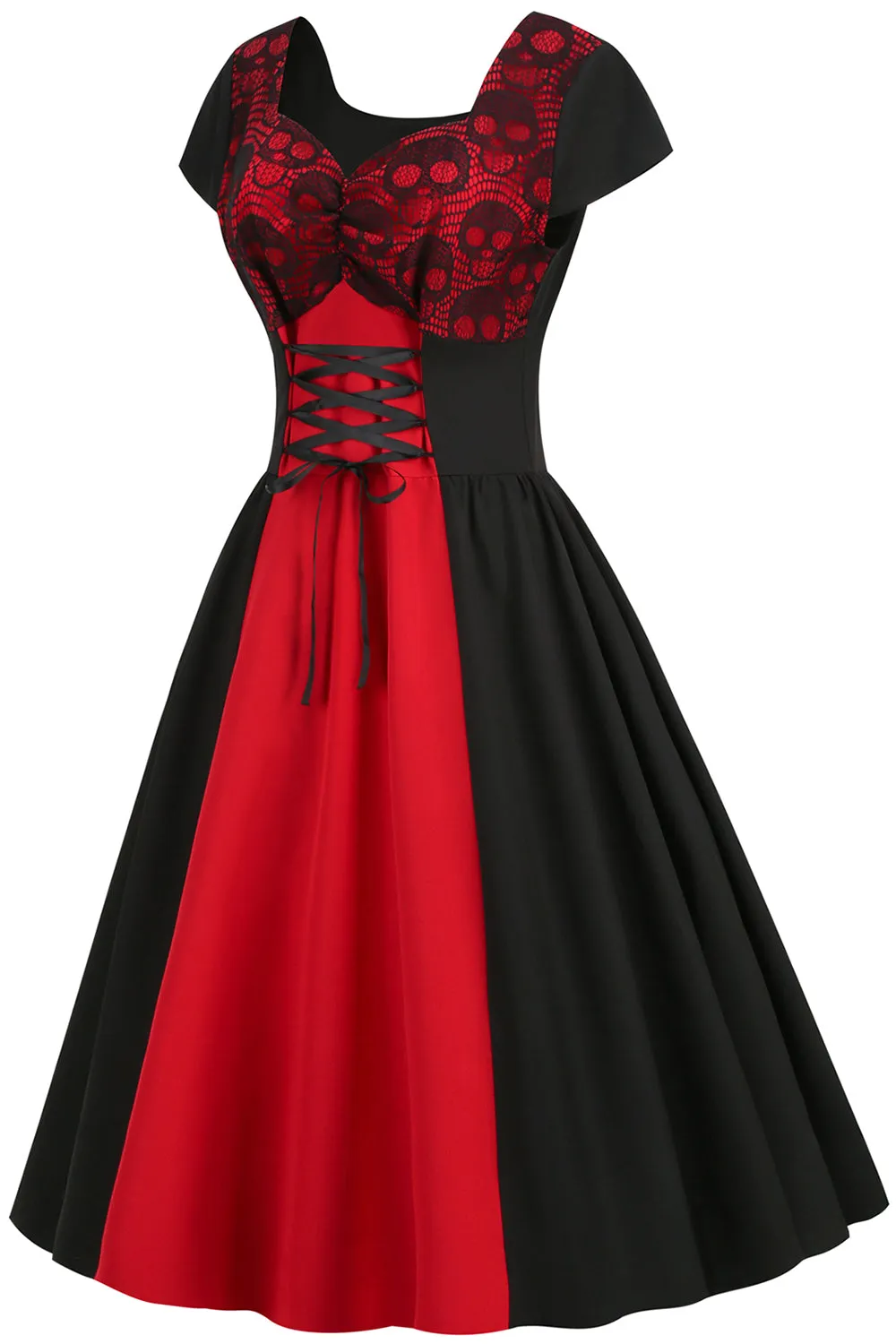 Black and Red Halloween Vintage 1950s Dress sold by Zapaka product image thumbnail 3