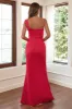 Red Sheath One Shoulder Prom Dress sold by Zapaka
