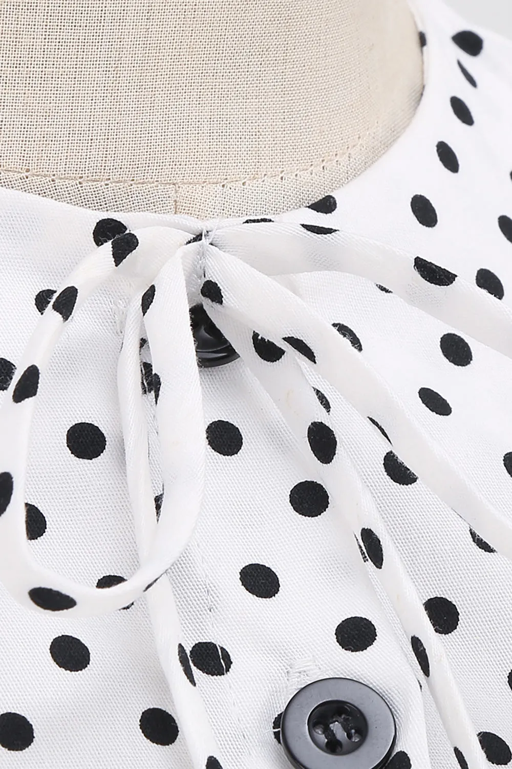 Black and White Polka Dots Vintage 1950s Dress sold by Zapaka product image thumbnail 4