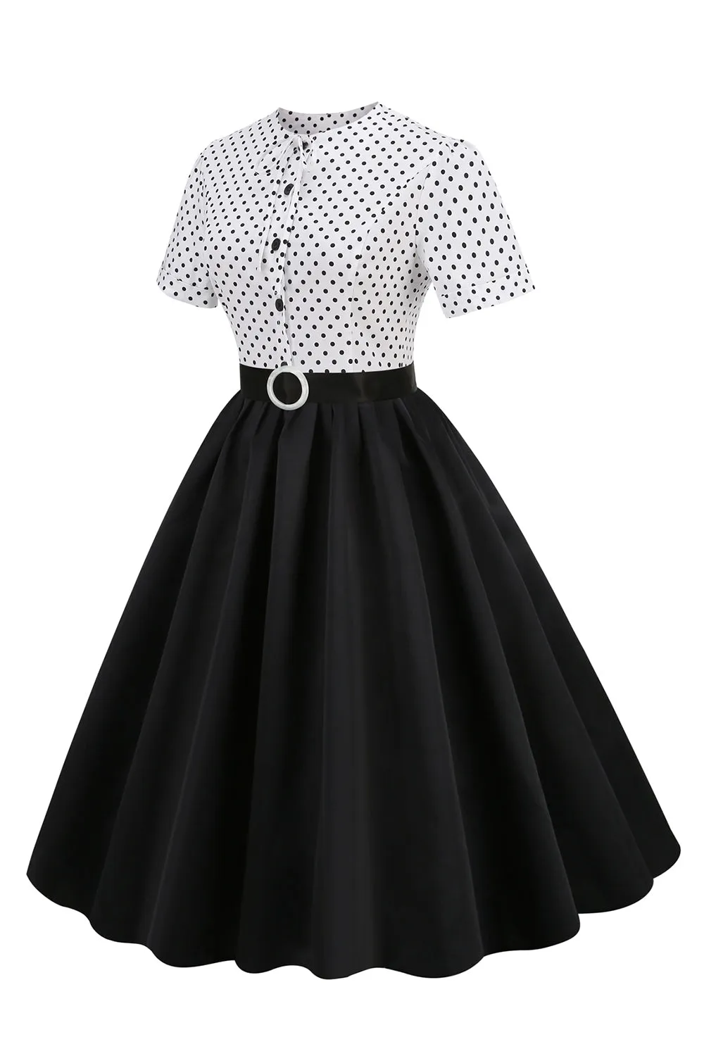 Black and White Polka Dots Vintage 1950s Dress sold by Zapaka product image thumbnail 3