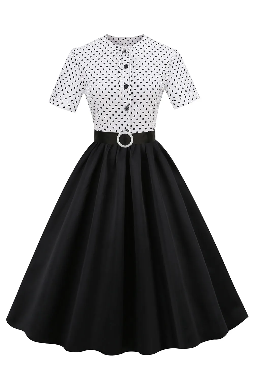 Black and White Polka Dots Vintage 1950s Dress sold by Zapaka