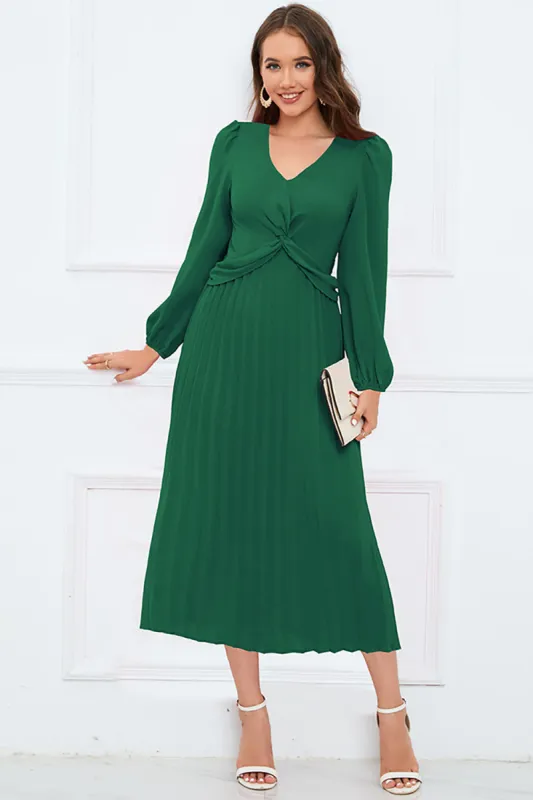 Long Sleeves Dark Green Casual Dress sold by Zapaka