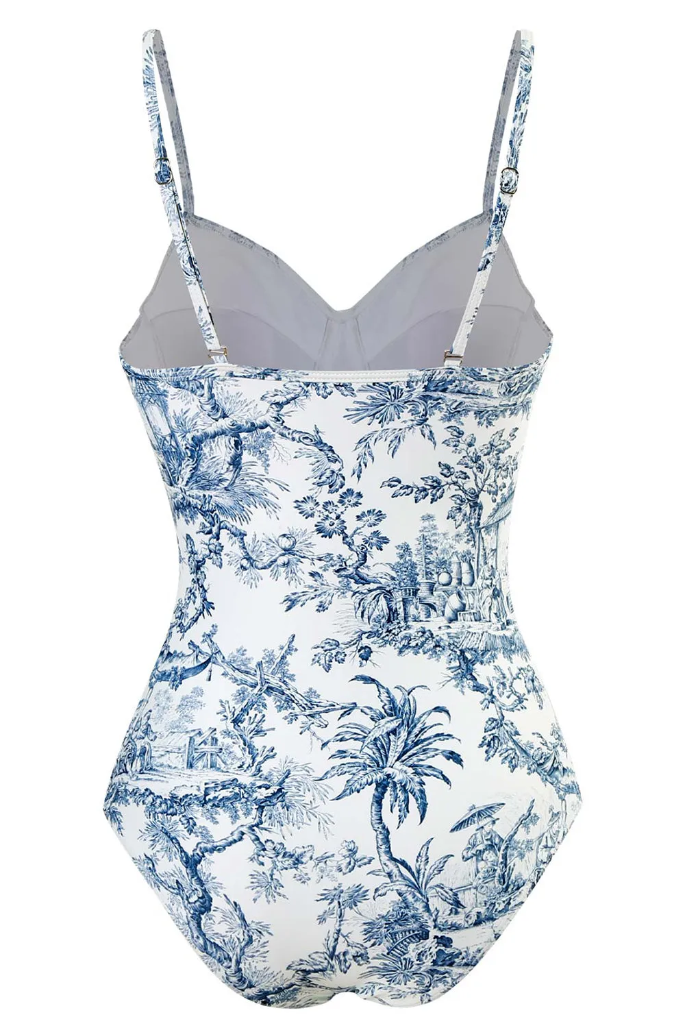 Blue Printed High Waist One Piece Swimwear sold by Zapaka product image thumbnail 2