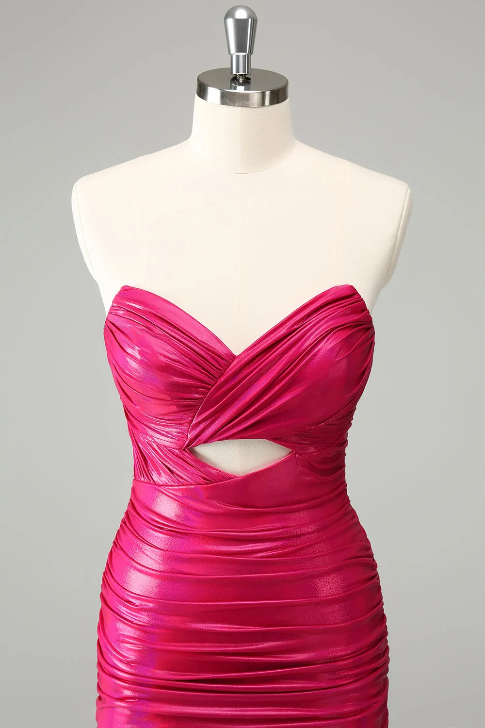 Fuchsia Bodycon Sweetheart Keyhole Short Homecoming Dress sold by Zapaka product image thumbnail 4