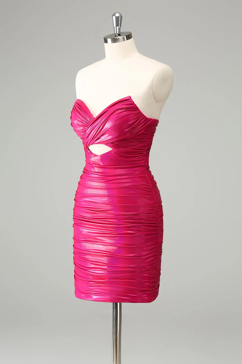 Fuchsia Bodycon Sweetheart Keyhole Short Homecoming Dress sold by Zapaka product image thumbnail 3