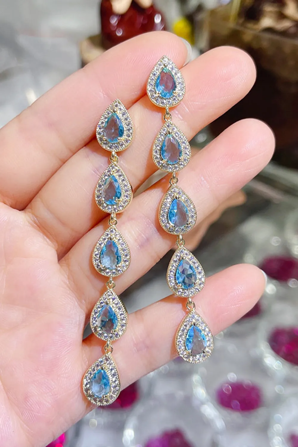 Mermaid One Shoulder Blue Long Prom Dress with Sequins with Accessories Set sold by Zapaka product image thumbnail 3