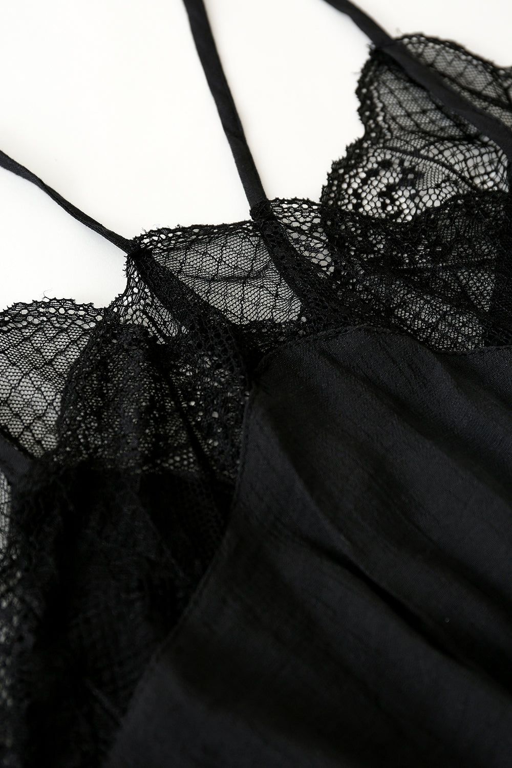 Black Spaghetti Straps Cami with Lace sold by Zapaka product image thumbnail 3