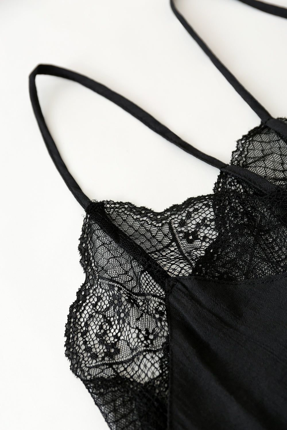 Black Spaghetti Straps Cami with Lace sold by Zapaka product image thumbnail 4