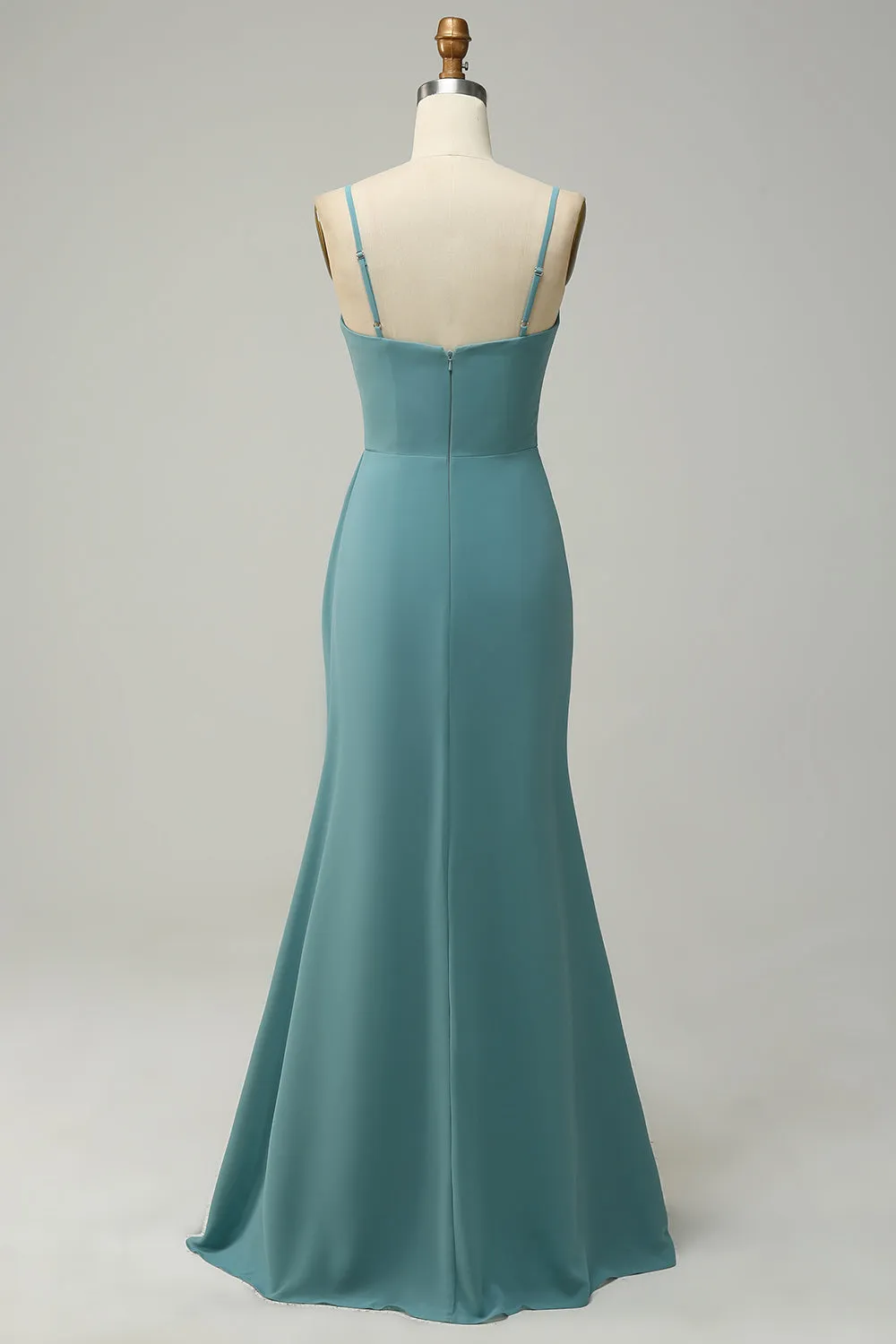 Green Draped Long Chiffon Bridesmaid Dress sold by Zapaka product image thumbnail 2