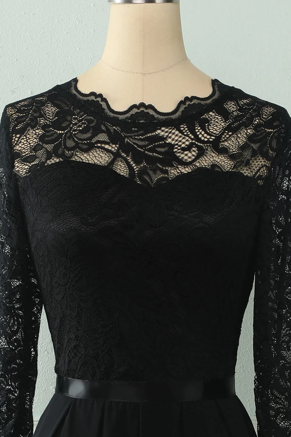 Back Lace Dress with Long Sleeves sold by Zapaka product image thumbnail 3