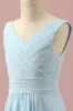 Light Blue V-Neck Chiffon Junior Bridesmaid Dress sold by Zapaka