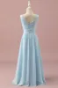 Light Blue V-Neck Chiffon Junior Bridesmaid Dress sold by Zapaka