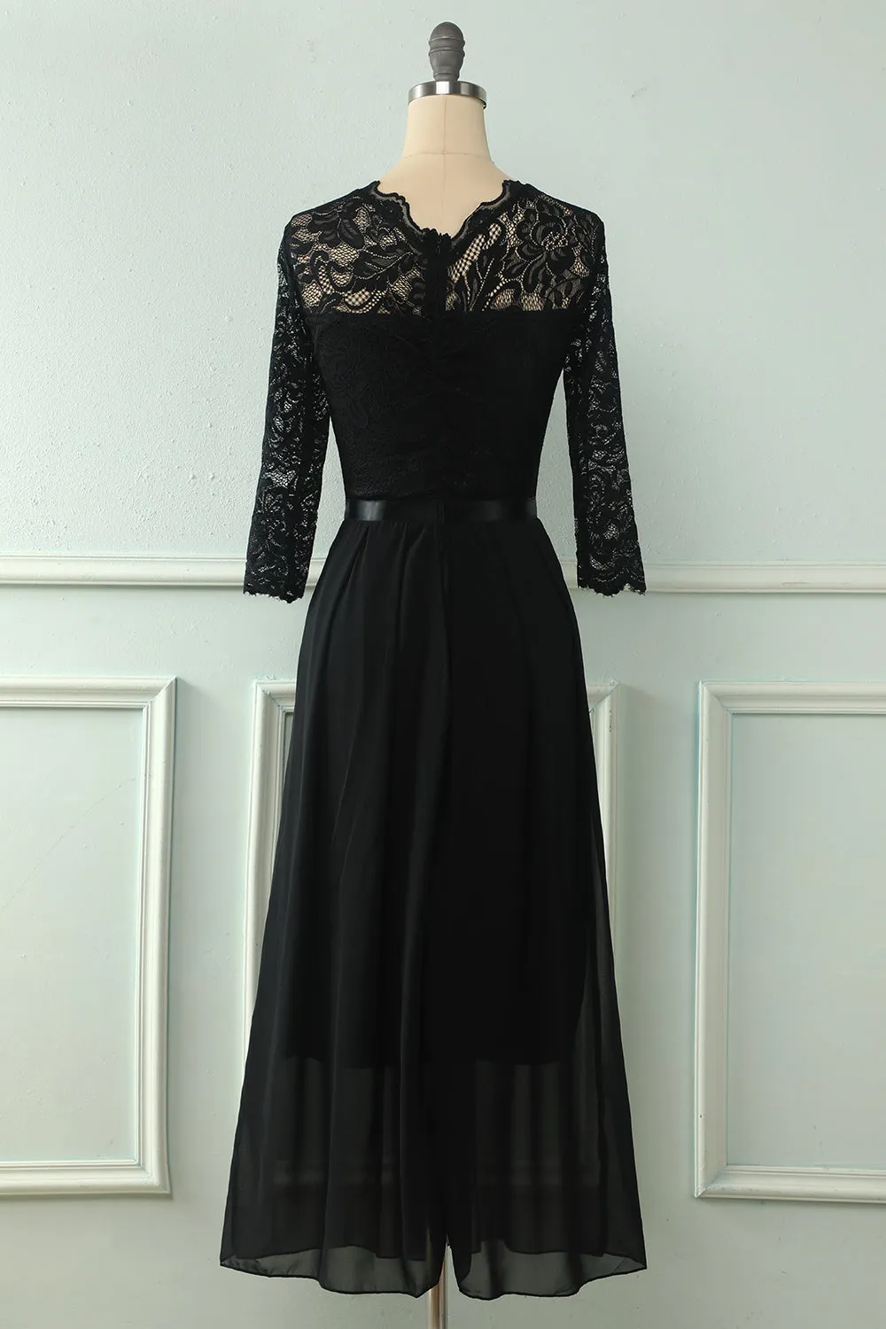 Back Lace Dress with Long Sleeves sold by Zapaka product image thumbnail 2