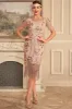 Sparkly Blush Fringed 1920s Flapper Dress sold by Zapaka