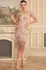 Sparkly Blush Fringed 1920s Flapper Dress sold by Zapaka