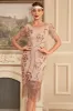 Sparkly Blush Fringed 1920s Flapper Dress sold by Zapaka