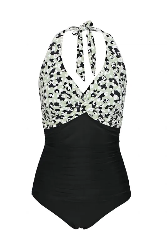 Print Halter One Piece Swimsuit sold by Zapaka