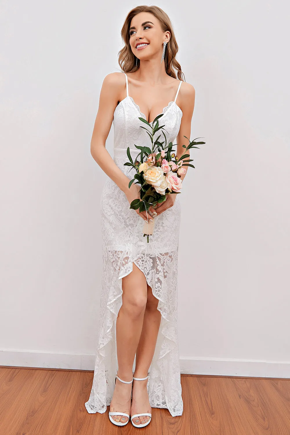 White Lace Beach Wedding Dress sold by Zapaka product image thumbnail 5