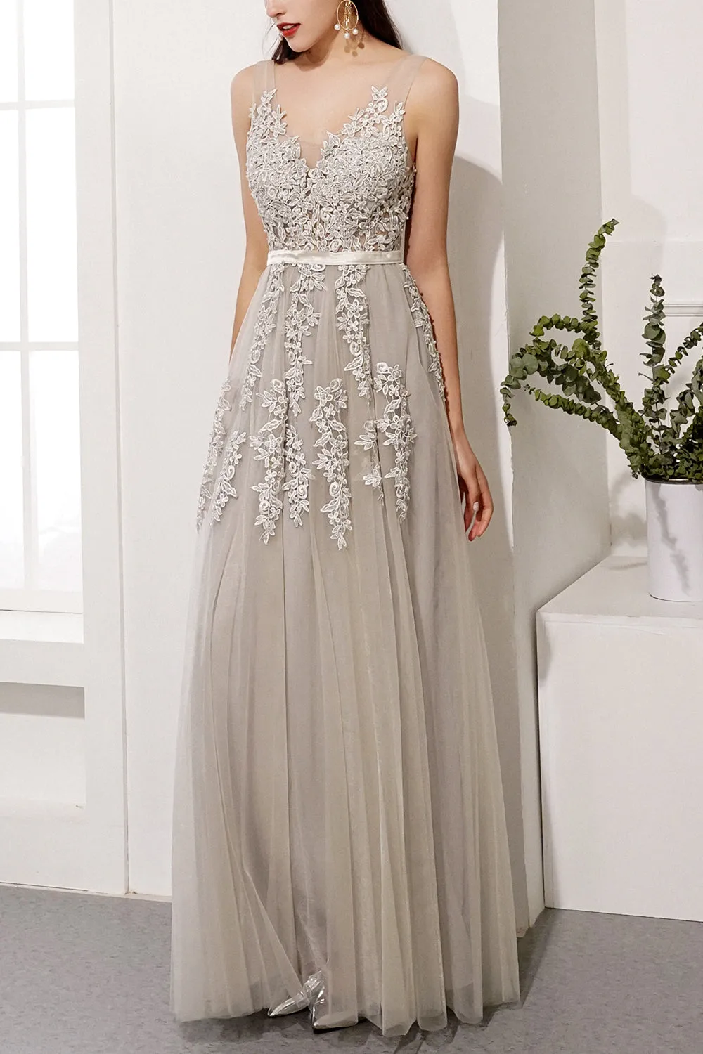 Appliques Long Prom Dress sold by Zapaka product image thumbnail 2