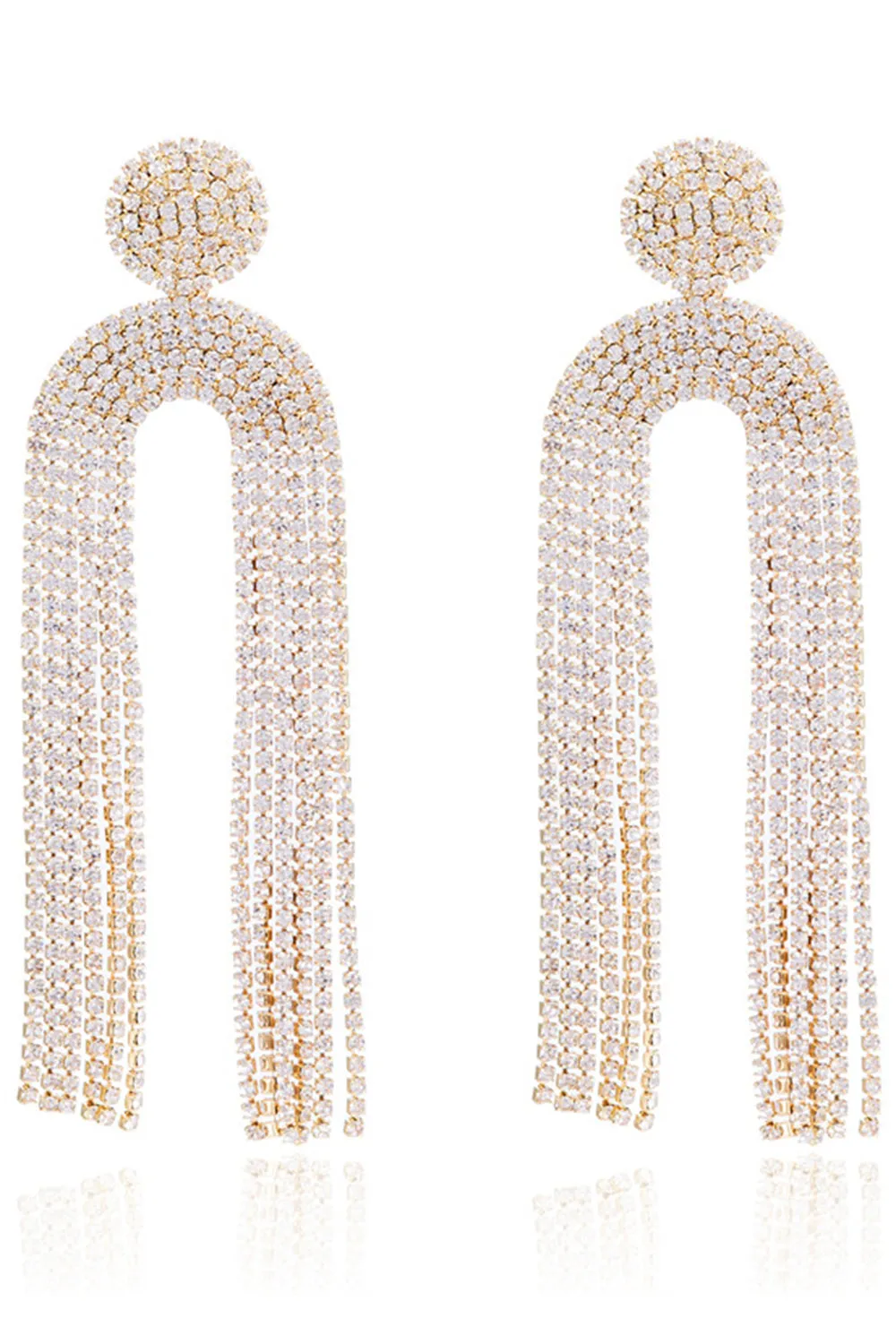 White Rhinestone Drop Earrings sold by Zapaka product image thumbnail 3