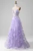A-Line Sequins Purple Prom Dress with Embroidery sold by Zapaka