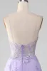 A-Line Sequins Purple Prom Dress with Embroidery sold by Zapaka
