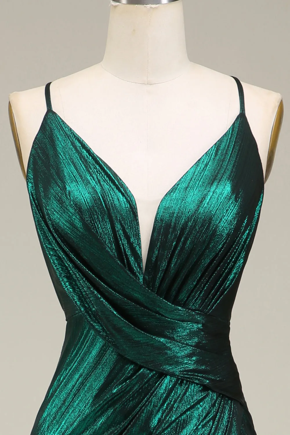 Hot Mermaid Spaghetti Straps Dark Green Long Prom Dress with Open Back sold by Zapaka product image thumbnail 4