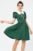 Retro Style Polka Dots Green Swing Dress sold by Zapaka