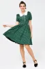 Retro Style Polka Dots Green Swing Dress sold by Zapaka