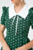 Retro Style Polka Dots Green Swing Dress sold by Zapaka