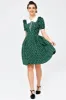 Retro Style Polka Dots Green Swing Dress sold by Zapaka