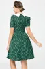 Retro Style Polka Dots Green Swing Dress sold by Zapaka