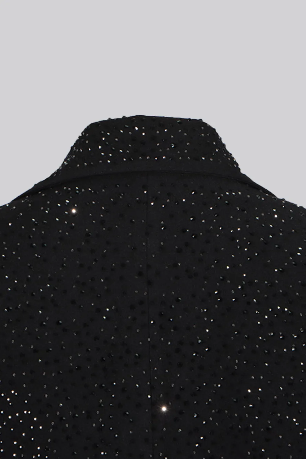 Sparkly Black Notched Lapel Women Blazer with Beading sold by Zapaka product image thumbnail 3