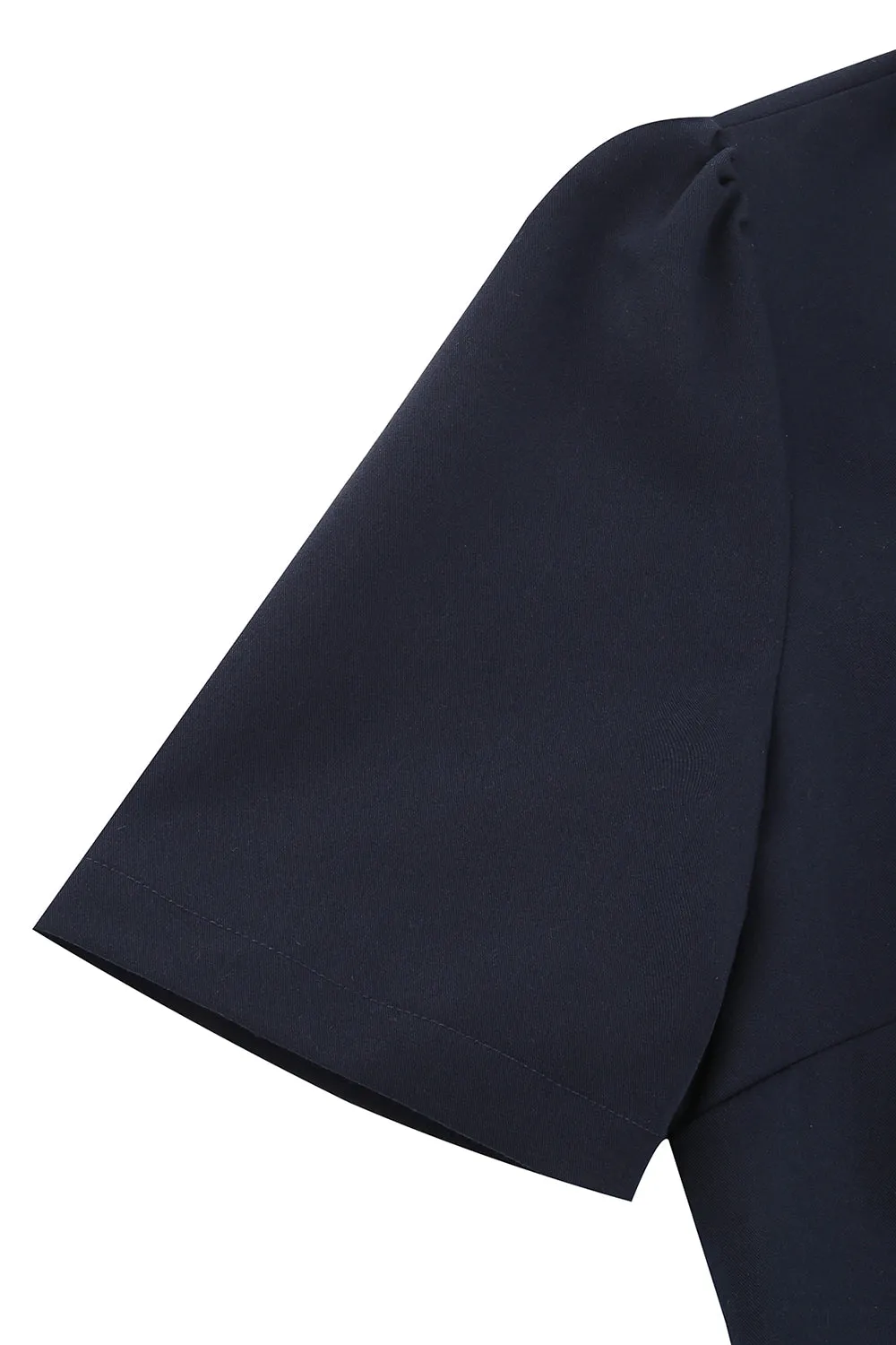 Navy Lapel Neck Vintage 1950s Dress sold by Zapaka product image thumbnail 5