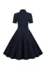 Navy Lapel Neck Vintage 1950s Dress sold by Zapaka