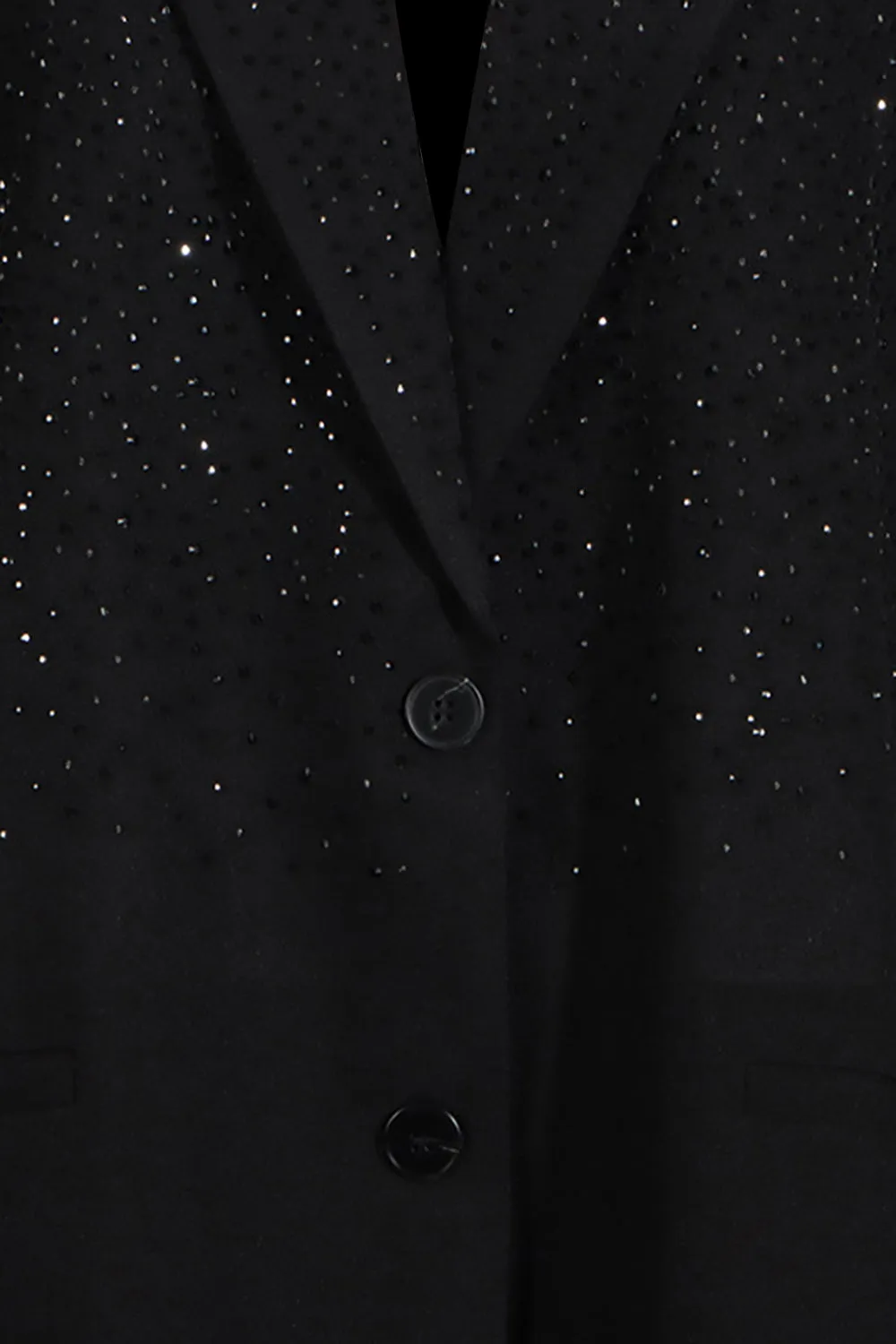 Sparkly Black Notched Lapel Women Blazer with Beading sold by Zapaka product image thumbnail 4