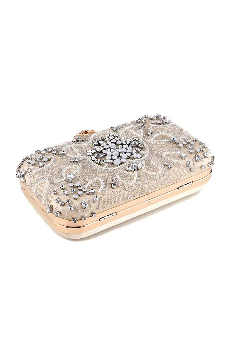 Champagne Rhinestone Pearl Party Handbag sold by Zapaka product image thumbnail 5