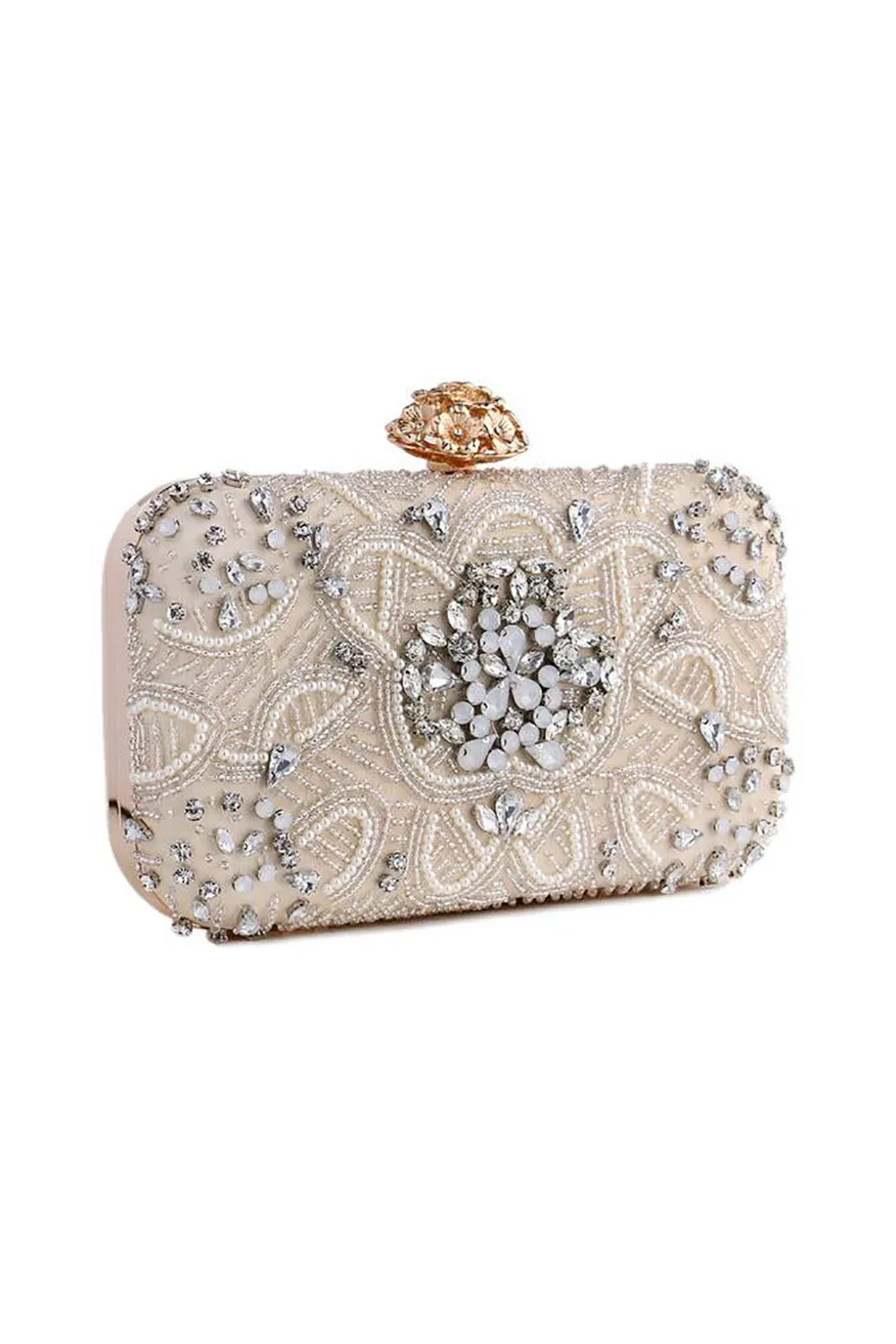 Champagne Rhinestone Pearl Party Handbag sold by Zapaka product image thumbnail 3