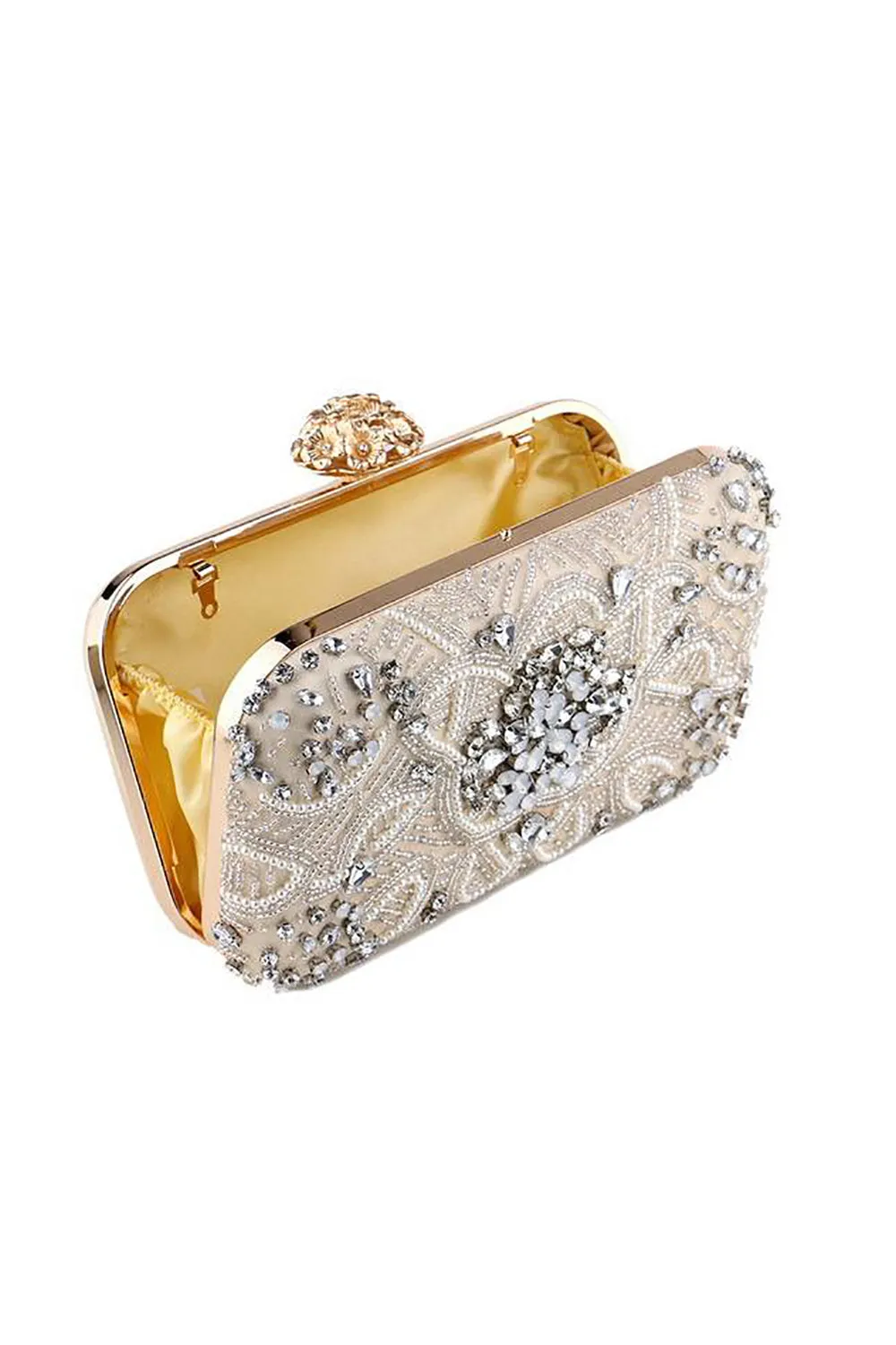 Champagne Rhinestone Pearl Party Handbag sold by Zapaka product image thumbnail 4
