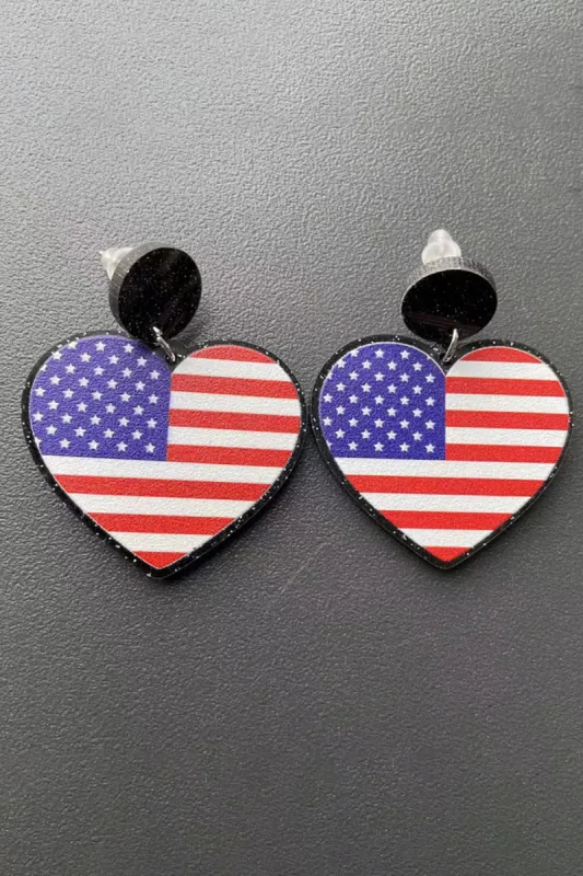 American Flag Heart Earrings sold by Zapaka