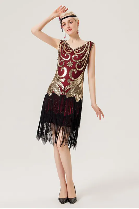 Fringes Sparkly 1920s Dress with Sleeveless sold by Zapaka
