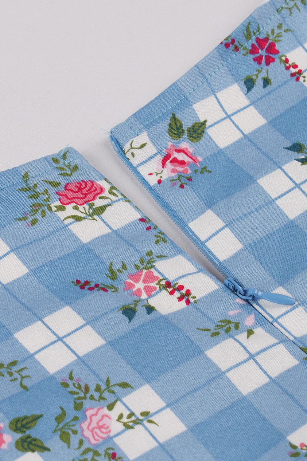 Printed Plaid Short Sleeveless Hepburn Style Vintage Dress sold by Zapaka product image thumbnail 5