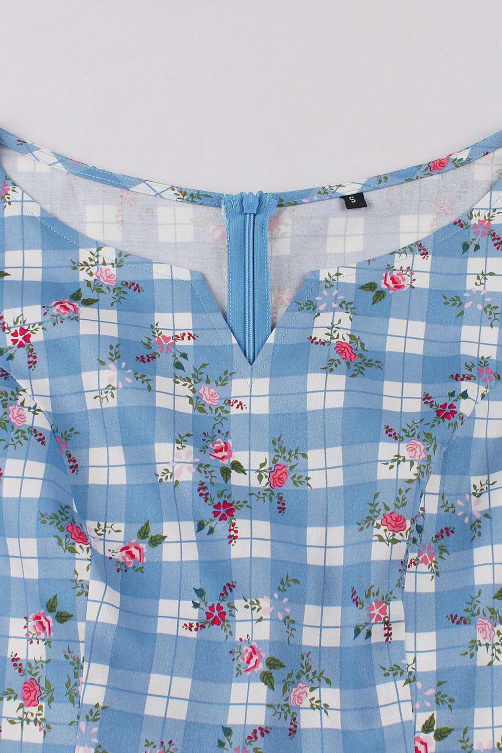 Printed Plaid Short Sleeveless Hepburn Style Vintage Dress sold by Zapaka product image thumbnail 3