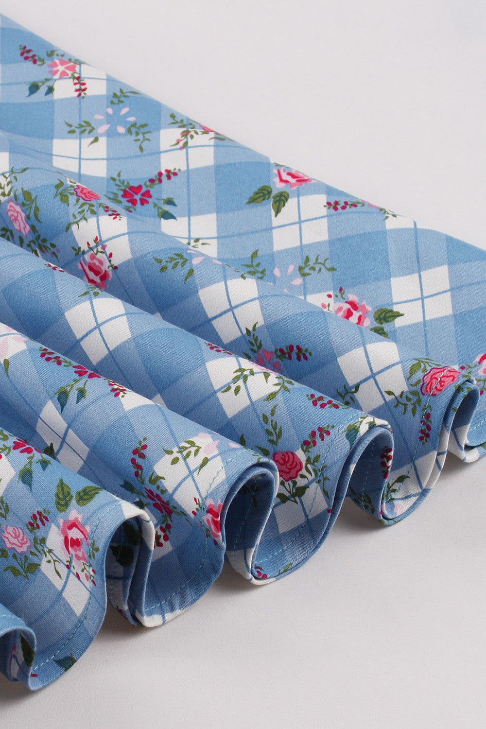 Printed Plaid Short Sleeveless Hepburn Style Vintage Dress sold by Zapaka product image thumbnail 4