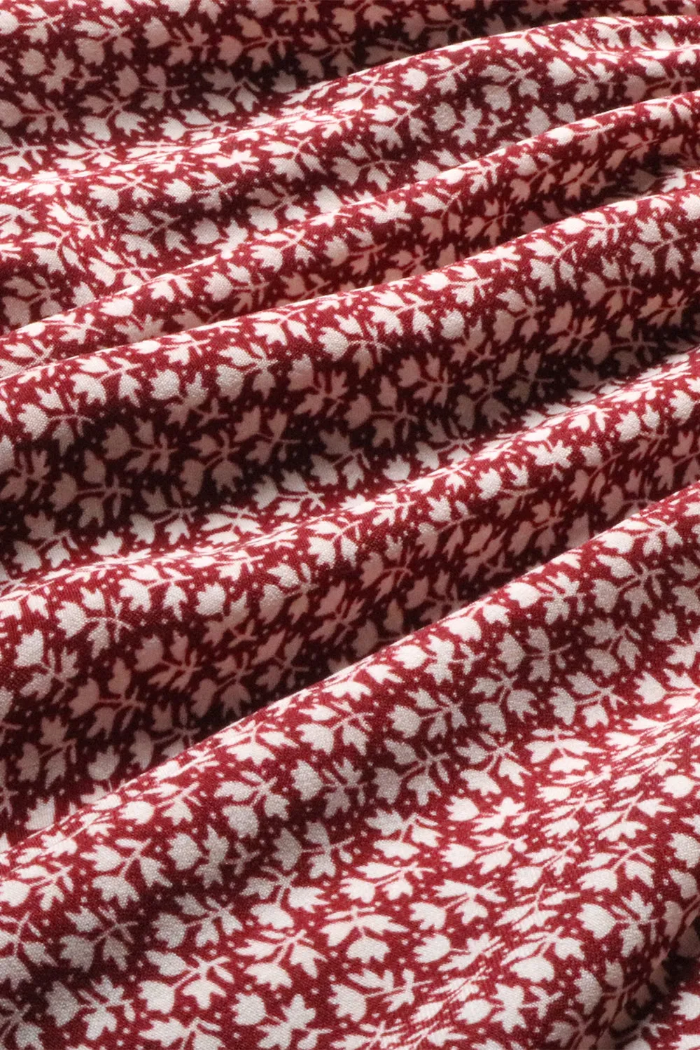 Red Tiny Floral Boho Summer Dress sold by Zapaka product image thumbnail 5