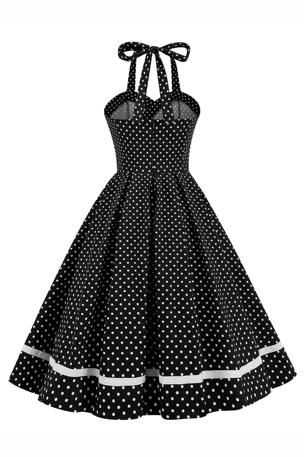 Halter Polka Dots Swing Dress with Buttons sold by Zapaka product image thumbnail 2