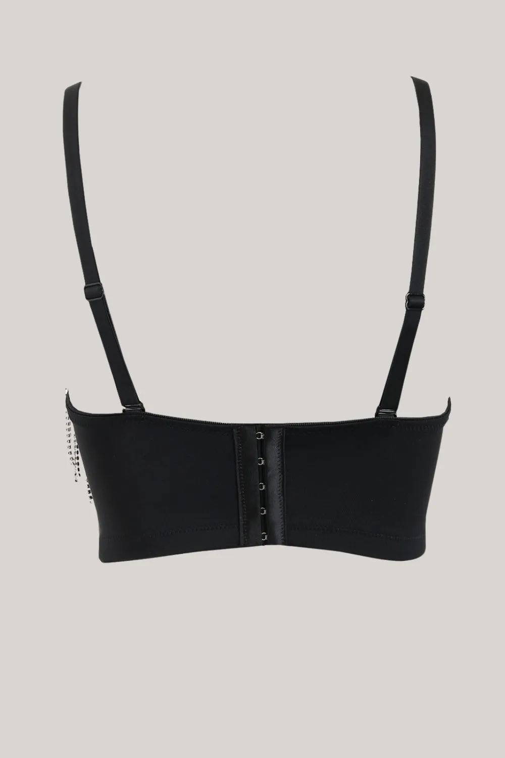 Sparkly Black Rhinestone Fringe Crop Top sold by Zapaka product image thumbnail 3