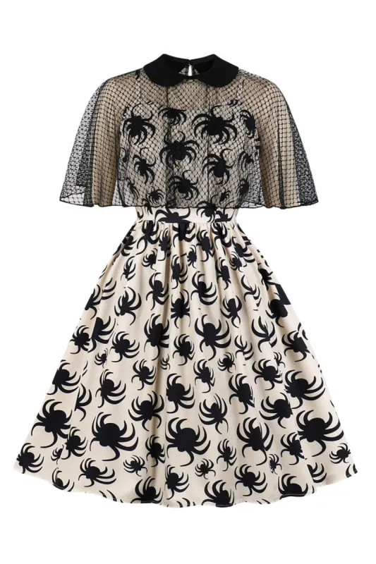 White Spider Halloween Dress with Short Sleeves sold by Zapaka