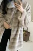 Grey Lapel Faux Fur Long Shaggy Coat sold by Zapaka